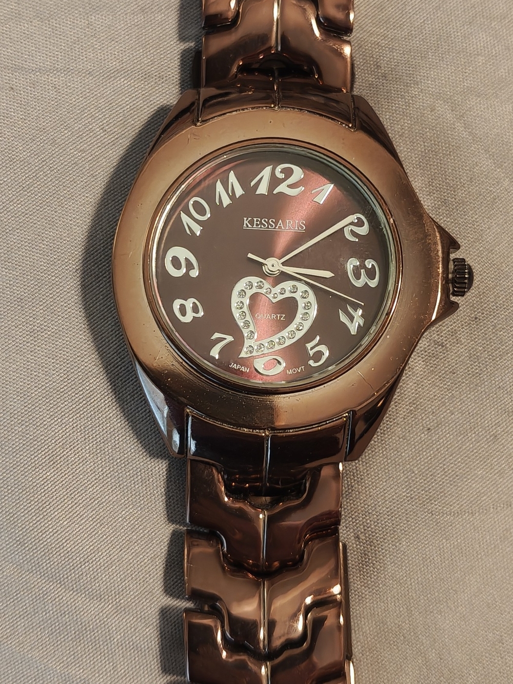 Rose Gold Women's Heart Dial Bracelet Watch